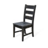 Rena Dining Chair Set of 2, Ladderback and Wood Seat, Black Mahogany
