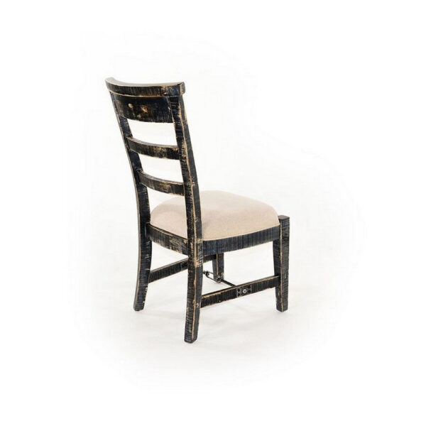 Rena Side Dining Chair Set of 2, Metal Turnbuckle, Black Mahogany Wood