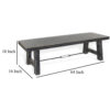 Rena Dining Bench, Turnbuckle Accent, 64 Inch Black Mahogany Wood