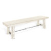 Rena Dining Bench, Turnbuckle Accent, 64 Inch White Mahogany Wood