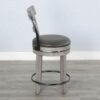 Zeka Swivel Counter Stool Chair Set of 2, Faux Leather, Gray Mahogany