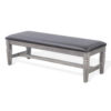 150220266991f7854518a.jpeg Camie Dining Bench, 56 Inch Faux Leather Seat, Gray Mahogany Wood