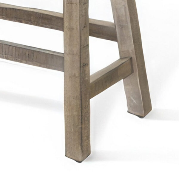 Rena Counter Height Bench, 33 Inch Light Brown Mahogany Wood Frame