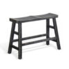 150220266991f7944bb36.jpeg Rena Counter Height Bench, 33 Inch Rustic Black Mahogany Wood Frame