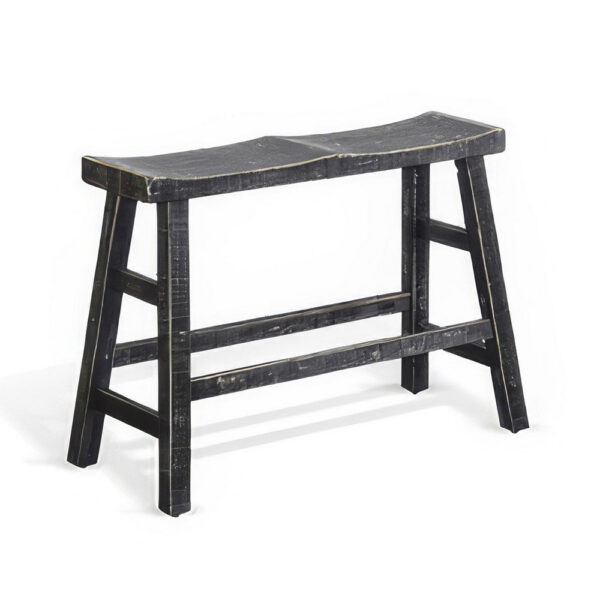 150220266991f7944bb36.jpeg Rena Counter Height Bench, 33 Inch Rustic Black Mahogany Wood Frame