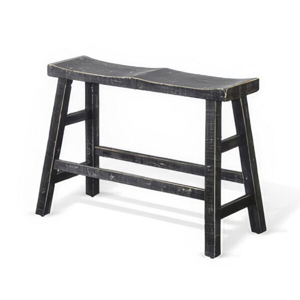 150220266991f795da8d6.jpeg Rena Counter Height Bench, 33 Inch Rustic Black Mahogany Wood Frame