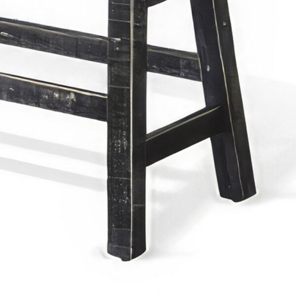 150220266991f799117a7.jpeg Rena Counter Height Bench, 33 Inch Rustic Black Mahogany Wood Frame