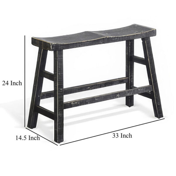 150220266991f79aabde2.jpeg Rena Counter Height Bench, 33 Inch Rustic Black Mahogany Wood Frame