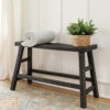 150220266991f79c74892.jpeg Rena Counter Height Bench, 33 Inch Rustic Black Mahogany Wood Frame