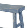 Rena Bar Height Bench | Trestle Legs with Footrests | 33" Wide Rustic Ocean Blue Mahogany Wood