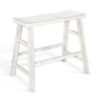 Rena Bar Height Bench | Trestle Legs with Footrests | 33" Wide Rustic White Sand Mahogany Wood