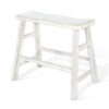 Rena Bar Height Bench | Trestle Legs with Footrests | 33" Wide Rustic White Sand Mahogany Wood