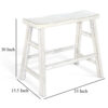 Rena Bar Height Bench | Trestle Legs with Footrests | 33" Wide Rustic White Sand Mahogany Wood