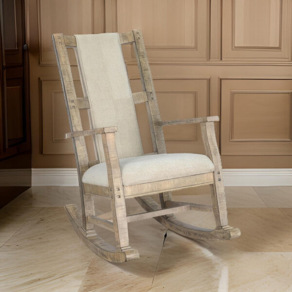 150220266991f7dfd26e5.jpeg Rena Rocking Chair, Cushion Seat and Back, Brown Mahogany Mindy Wood