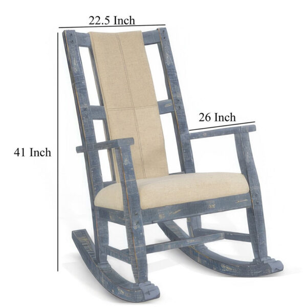 150220266991f7f328842.jpeg Rena Rocking Chair, Cushion Seat and Back, Blue Mahogany Mindy Wood