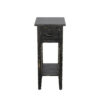 150220266991f8049c3f1.jpeg Rena Chairside Table w Drawer and Shelf, 14 Inch Black Mahogany Wood