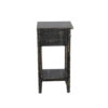 150220266991f807ccf05.jpeg Rena Chairside Table w Drawer and Shelf, 14 Inch Black Mahogany Wood