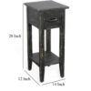 150220266991f8094e59d.jpeg Rena Chairside Table w Drawer and Shelf, 14 Inch Black Mahogany Wood