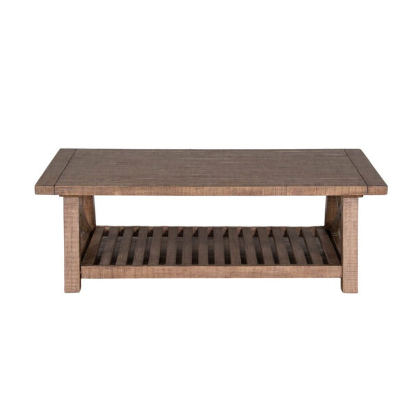 150220266991f82dbe8a4.jpeg Anva Coffee Table, Light Brown Mahogany, Shelf, Rectangular 52 Inch