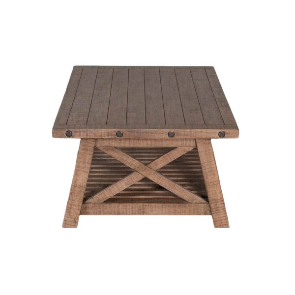 150220266991f82f3578c.jpeg Anva Coffee Table, Light Brown Mahogany, Shelf, Rectangular 52 Inch