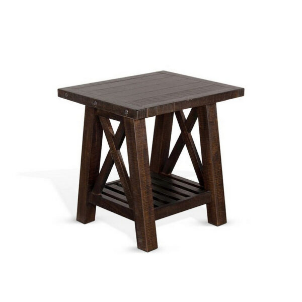 150220266991f840d9802.jpeg Anva Side End Table, Dark Brown Mahogany, Shelf, Rectangular 24 Inch