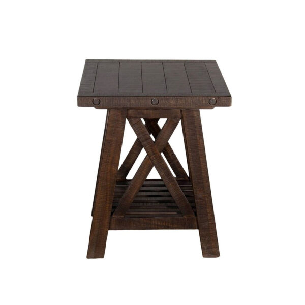 150220266991f84452d15.jpeg Anva Side End Table, Dark Brown Mahogany, Shelf, Rectangular 24 Inch