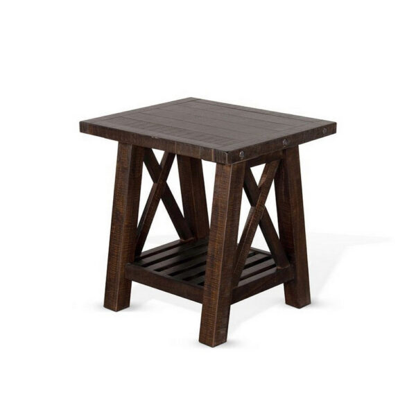 150220266991f845cd2a3.jpeg Anva Side End Table, Dark Brown Mahogany, Shelf, Rectangular 24 Inch