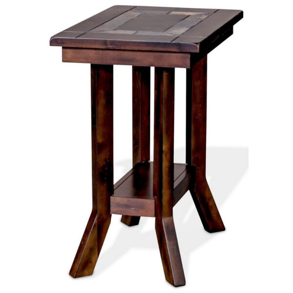 Odel Accent Chairside Table, Dark Brown Mahogany, Rectangular 25 Inch