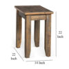 Flint Chairside End Table, 22 Inch Rectangular Dark Brown Mahogany
