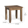 Flint Side End Table, Dark Brown Mahogany Wood Frame, 22 Inch Square