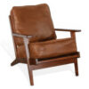 Odel Accent Lounge Chair, Faux Leather, Dark Brown Solid Wood