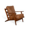 Odel Accent Lounge Chair, Faux Leather, Dark Brown Solid Wood