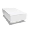 Coffee Table, High Gloss White, 33 Inch Rectangular Modern Platform