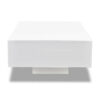 Coffee Table, High Gloss White, 33 Inch Rectangular Modern Platform