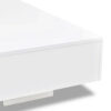 Coffee Table, High Gloss White, 33 Inch Rectangular Modern Platform