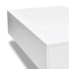 Coffee Table, High Gloss White, 33 Inch Rectangular Modern Platform