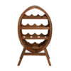 Oval Wine Rack, 13 Bottles, 35 Inch Tall Brown Solid Acacia Wood Frame