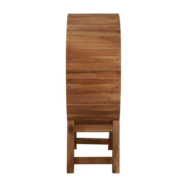 Oval Wine Rack, 13 Bottles, 35 Inch Tall Brown Solid Acacia Wood Frame