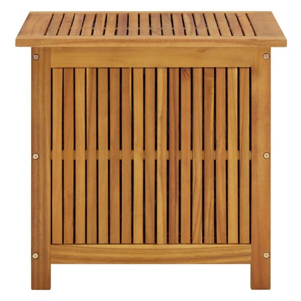 Outdoor Storage Box Table, Acacia Wood with Flip Top, Slatted Frame