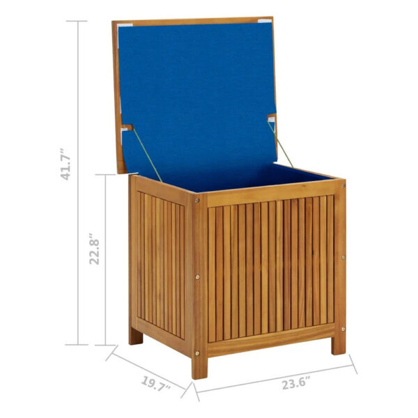 Outdoor Storage Box Table, Acacia Wood with Flip Top, Slatted Frame