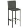 4pc Outdoor Patio Barstool Chair with Cushions, Gray Woven Poly Rattan