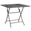 Zofi Outdoor Foldable Patio Table, 32 Inch Square, Gray Mesh Metal