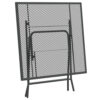 Zofi Outdoor Foldable Patio Table, 32 Inch Square, Gray Mesh Metal