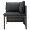 Ley 3pc Outdoor Modular Sofa Set, Dark Gray Polyester, Poly Rattan