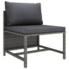 Ley 3pc Outdoor Modular Sofa Set, Dark Gray Polyester, Poly Rattan