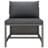 Ley 3pc Outdoor Modular Sofa Set, Dark Gray Polyester, Poly Rattan