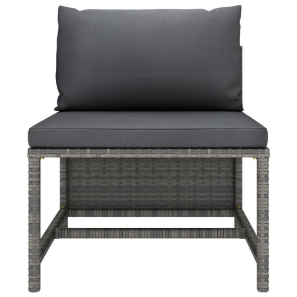 Ley 3pc Outdoor Modular Sofa Set, Dark Gray Polyester, Poly Rattan