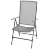 Outdoor Stackable Reclining Chair Set of 2, Dark Gray Mesh Steel Frame