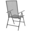 Outdoor Stackable Reclining Chair Set of 2, Dark Gray Mesh Steel Frame
