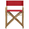 Outdoor Foldable Accent Chair Set of 2, Red Fabric, Brown Bamboo